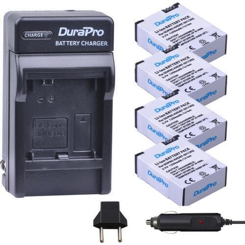 4pc AHDBT-301 AHDBT-302 AHDBT 301 302 Battery + Car Charger + EU Plug for Gopro Hero 3+/3 Hero3+ Hero3 Camera Go Pro 3 Hero3