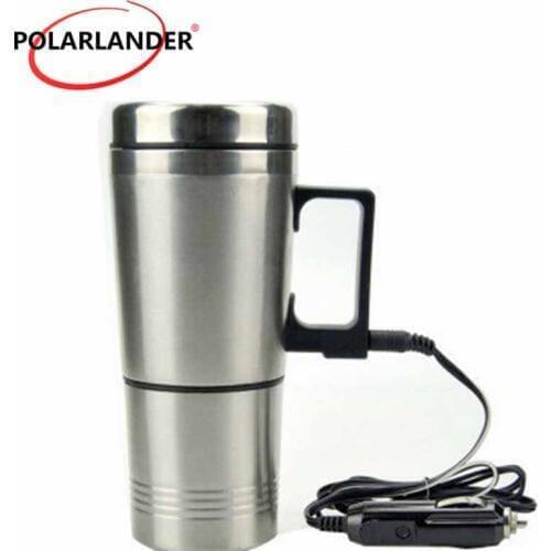 Auto Adapter Heated Travel Mug Heating Cup Thermos 300ml Kettle 12V Stainless Steel Water Tea Coffee Milk Bottle Camping Gift