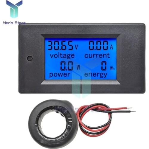 LCD AC 80-260V 0-100A Digital Voltmeter Panel Power Supply Energy Power Meter Voltage Current Ammeter Frequency Indicator Meter