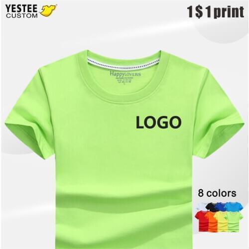 Custom T Shirt for Child Unisex Top with Own Logo by Embroidery Digital Silk Printing Cotton Clothes Short Sleeve Summer Uniform