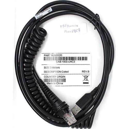 HON-MARK 1900g Scanner New 3M Coiled Usb Cable For Honeywell 1200g 1202g 1250g 1300g 1450g 1900h 1902 Barcode Scanner Reader
