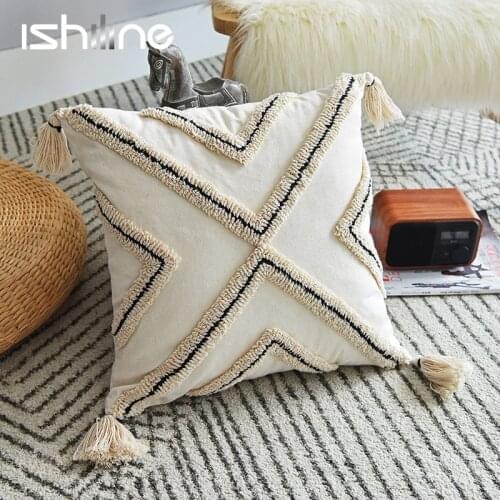 Bohemian Cushion Cover Geometric Pillow Cover With Tassels Modern Pillow Case for Sofa Decor Pillowcase
