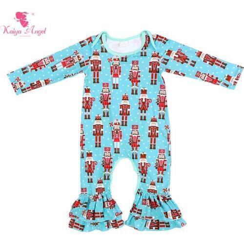 Kaiya Angel 2017 New Christmas Baby Rompers New Spring Autumn Baby Rompers Long Sleeve Cartoon Infant Girl Jumpers Kids Baby