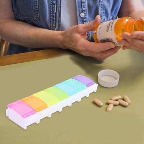 7 Day Weekly Pill Medicine Storage Box Practical Multi-functional Durable Tablet Button Holder Organizer Container