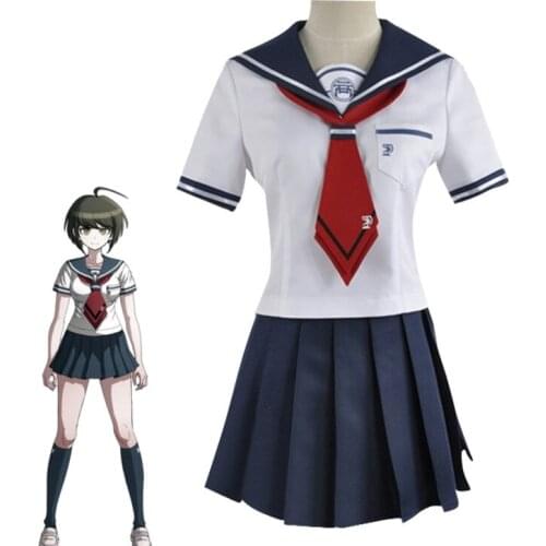 Danganronpa Naegi Komaru Cosplay Wig Set Costume Jk School Sailor Dress Uniform Halloween Girl Suit Anime Super Dangan Ronpa