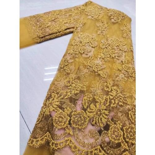 2021 High Quality African Nigerian Lace Fabric Embroidery Swiss French Tulle Pure Cotton 5yards Wedding Party Dress Guipure J160