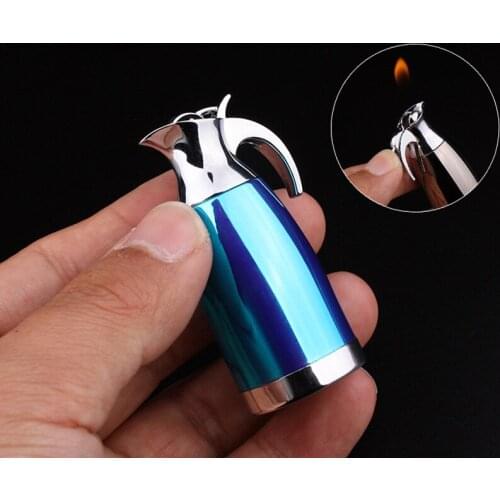 Mini Lighter Kettle Model Gas Creative Flame Lighter Personality Cigarette Lighter
