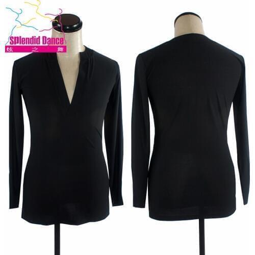 Fashion new Latin Dance Costume modern practice simple V collar shirt for men free shipping hot sale