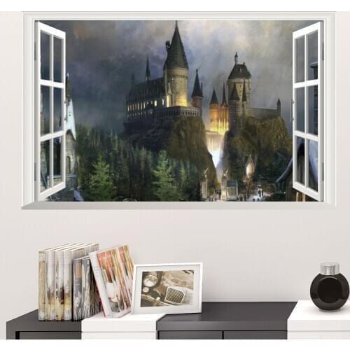 Cartoon Wall Stickers For Kindergarten Kids Room Bedroom Home Decoration 3d Window Diy Magic Movie Mural Art Pvc Wall Decal