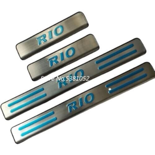 Door Sill Cover 4pcs For KIA RIO 3 Sedan Hatchback 2010 2011 2012 2013 2014 Stainless Steel Scuff Plate Car Accessories