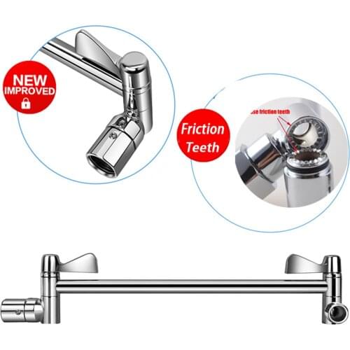 Shower Head Spray Connection,Adjustable Elbow Shower Arm Bracket,with Tooth Extension Rod,Bathroom Accessories