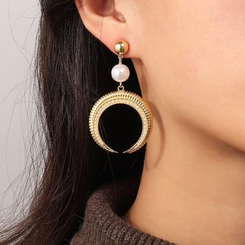 Unusual Earrings Temperament Of Restoring Ancient Ways Niche Design Geometry Earrings Crescent Moon Earrings Accessories