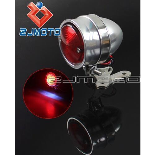 New Polished LED Tail Light Taillight Plate Light Brat Style Rear Light For Harley Honda Suzuki Cafe Racer Bobber Chopper