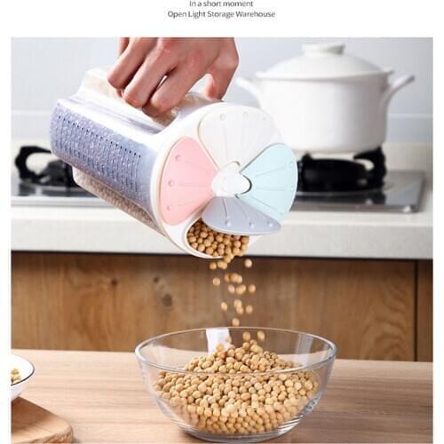 Creative Storage Tank Transparent Plastic Compartment Sealed Tank Food Can Kitchen Moisture-proof Grain Storage Tank 1.5-2.5L