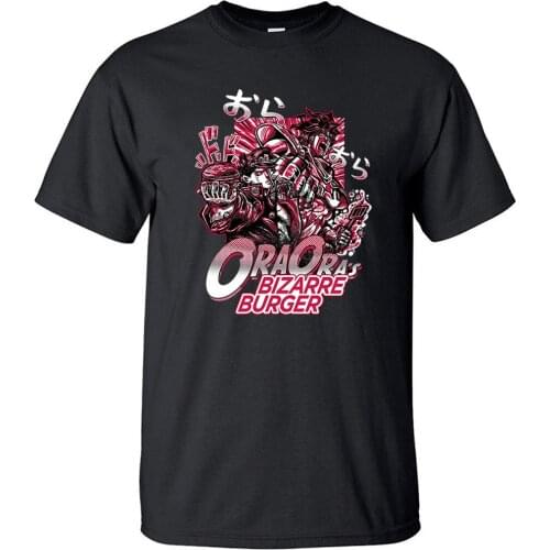 JoJos Bizarre Adventure Japan Anime Kujo Jotaro Star Platinum Ora Vintage Cool Half Sleeved Printed Cotton Tshirt Men T Shirts