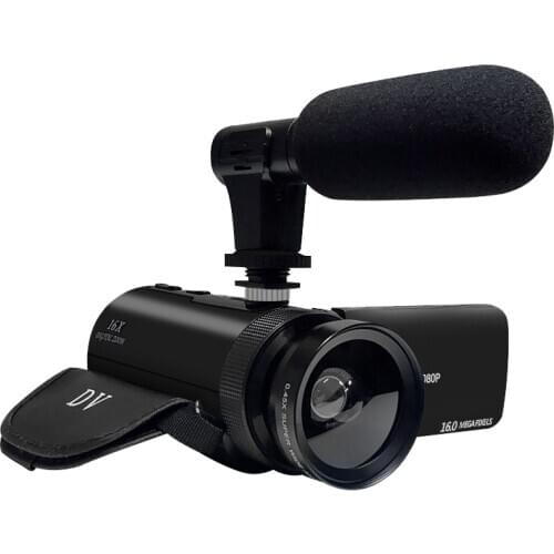 Digital Camera Professional with Lens Microphone 1080P HD 16 Million Pixel Handheld DV Camcorder Shoot Digital Camera