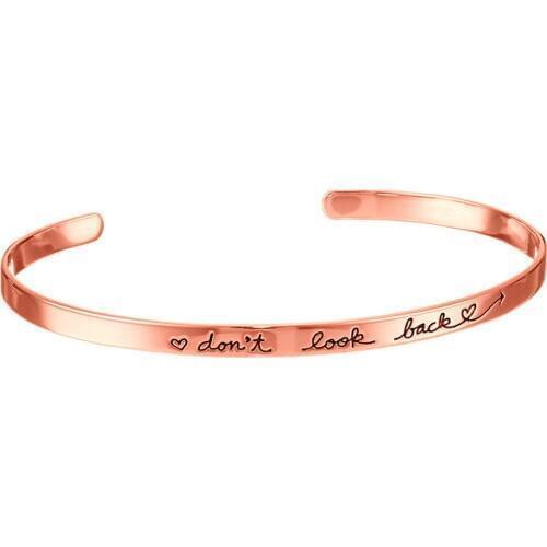 Simple Minimalist Rose Gold Color Bracelets for Women Low Key Luxury Stainless Steel Adjustable Bracelet Rectangle Cuboid -Ff