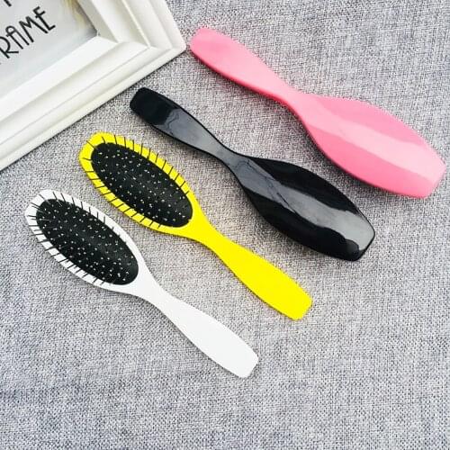 1pc Plastic Salon Curling Hair Comb Steel Teeth Massage Hair Brush Anti Static Relax Comb Hair Styling Accessories