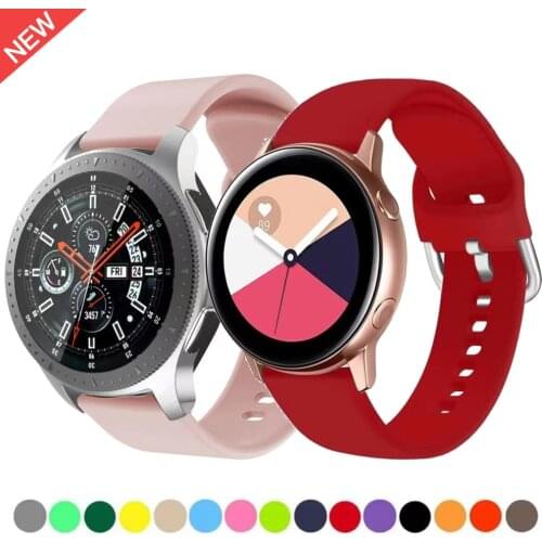 22mm 20mm Silicone strap for Active 2 42mm Samsung Galaxy Watch 46mm Amazfit GTR Bip Replacement strap for Huawei watch GT GT2