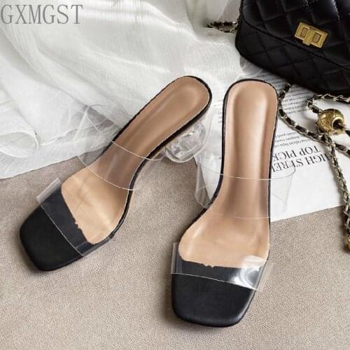 Transparent PVC Sandals Women Pointed Clear Crystal Cup High Heel Stilettos Sexy Pumps Summer Shoes Peep Toe Women Pumps Size 40