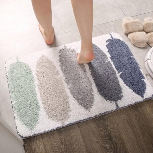 Nordic Flocking Bathroom Mat Soft Cute Non-Slip Toilet Shower Room Door Mats Strong Water Absorption Home Kitchen Floor Rug
