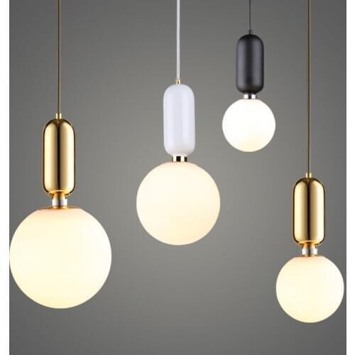 Modern Glass Balls Pendant Light Cafe Bar Gold Exclamation Point Industrial Decor Pendant Lamp Nordic Home Lighting Fixtures