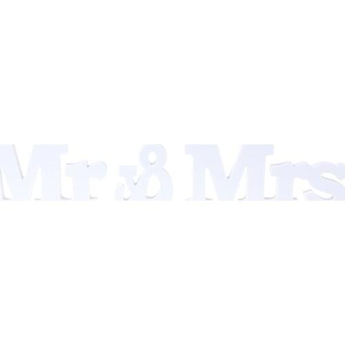 Wedding Decoration Mr & Mrs White Wooden Letters Sign For Sweetheart Table Decor