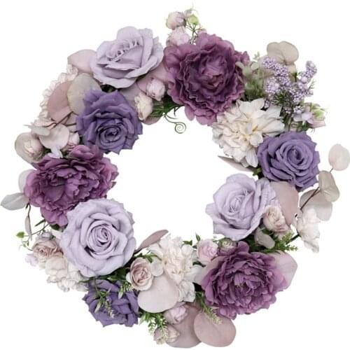 Artificial Rose Peony Wreath Spring Summer Wreath for Front Door Wedding Wall Birthday Party Farmhouse Garden Home Decor