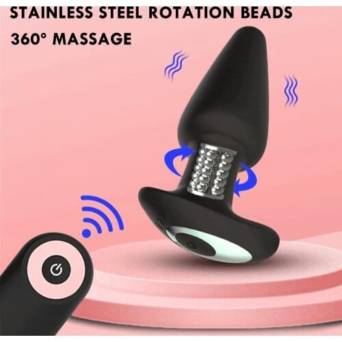 Vibrating Butt Plugs Rotation Vibrator Male Prostate Massage Dildo Viginal Massage G-spot Stimulate Remote Control Anal Vibrator