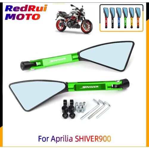 Universal With Logo 6 Colors Motorcycle CNC Aluminum Rear View Mirrors Blue Anti-glare Mirror For Aprilia SHIVER900 SHIVER 900
