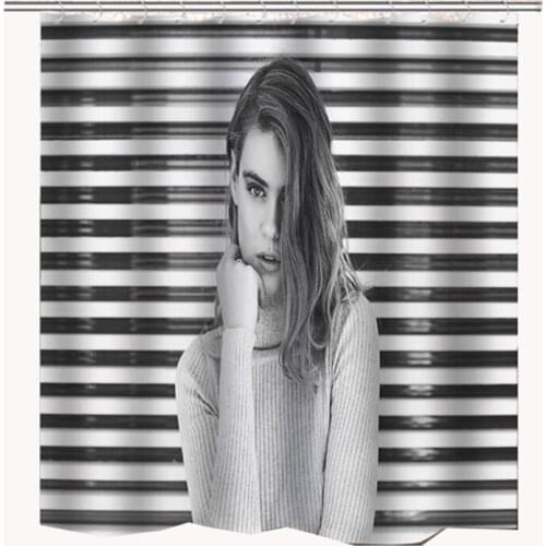 Women shower curtain washable exterior door curtain waterproof fabric bathroom curtain