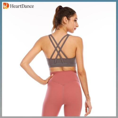 Lulu Women Sport Bras Girls Breathable Gradient Shockproof Underwear Padded Yoga Running Crop Tops With Removable Cups