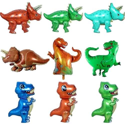 1pc Large 4D Walking Dinosaur Foil Balloon Boy Animal Children cartoon Dinosaur Birthday Forest Party Decoration