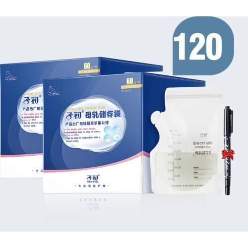 120 Pieces/lot Health Breast Milk Storage Bag Disinfected Milk Storage Bag Low Temperature Refrigeration Baby Milk Bag No box