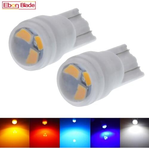 2/4Pcs T10 LED W5W Car Clearance Lights Turn Signal License Plate Light Trunk Lamps White Amber Orange Crystal Blue Red 12v DC