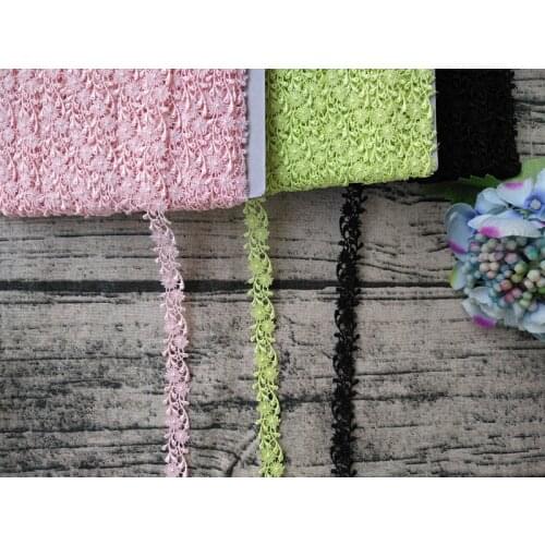 20Yds Handmade Pink Yellow Green Black Trimming Lace Ribbon DIY Women Dress Curtain Decoration French Laces Trim Fabric 2021