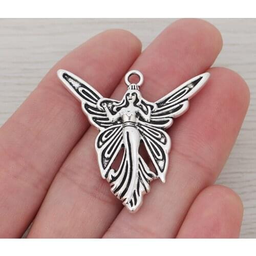 10 x Metal Butterfly Angel Fairy Charms Pendants for DIY Handmade Jewelry Making Findings 39x37mm