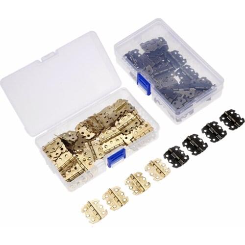 60Pcs 29*27mm Furniture Cabinet Door Hinge Jewelry Wood Boxes Decorative Hinge Furniture Fittings With Box