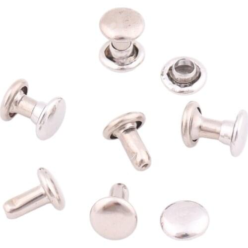 7*6mm Double Cap Rivet Round Stud Spike Collision Nail Decorative Rivet For Clothes Bag Shoes Belt DIY Accessories Handmade