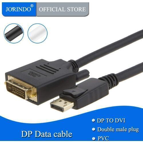 JORINDO Active DisplayPort to DVI Cable, DP to DVI-I, Eyefinity Multi-Screen Support,White (6ft/1.8M)
