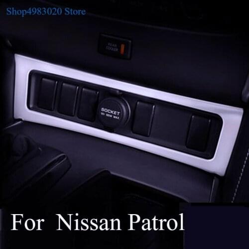 For NIssan Patrol Armada Y62 2017 2018 auto Accessories styling ABS Chrome Car Cigarette Light burner panel Cover Trim