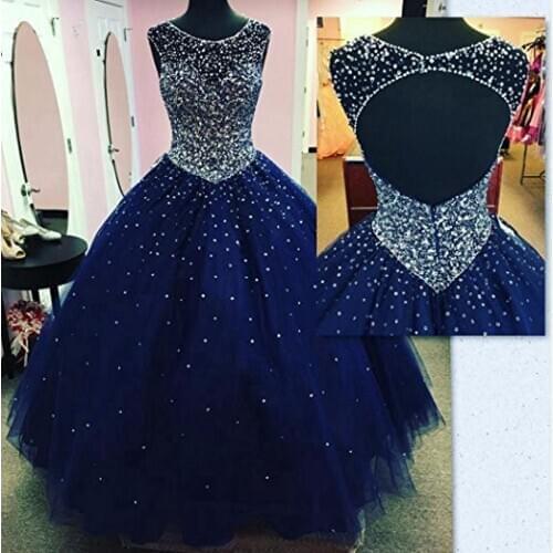 Quinceanera Dresses Crystal Beads Tulle Sweet 16 Ball Gowns Debutante Party Dress 2019 For 15 Party Sparking Custom
