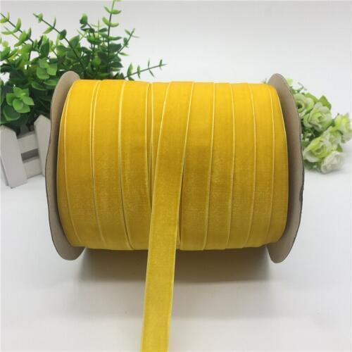 5 yds 5/8"(15mm) Velvet Ribbon Wedding Party Decoration Handmade Ribbon Gift Wrapping Hair Bowknot DIY Christmas Ribbon #Yellow