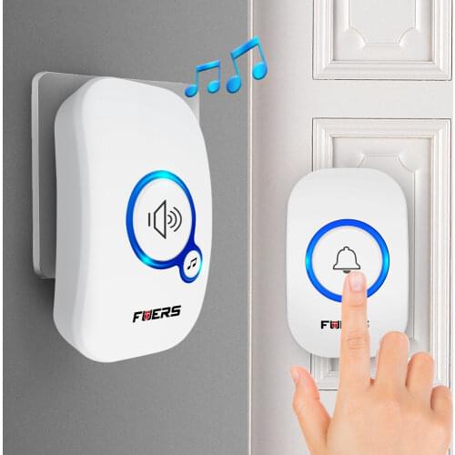 KERUI Simple Alarm Kit and Welcome Doorbell LED Light 32 Songs with Waterproof Button Easy Installation