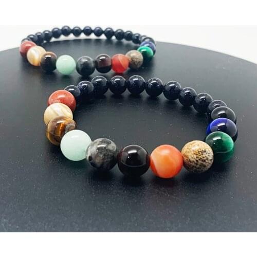 Charm Galaxy Natural Stone Bracelet Universe Eleven Constellation Healing Bracelet for Men and Women Mysterious Jewelry Gifts