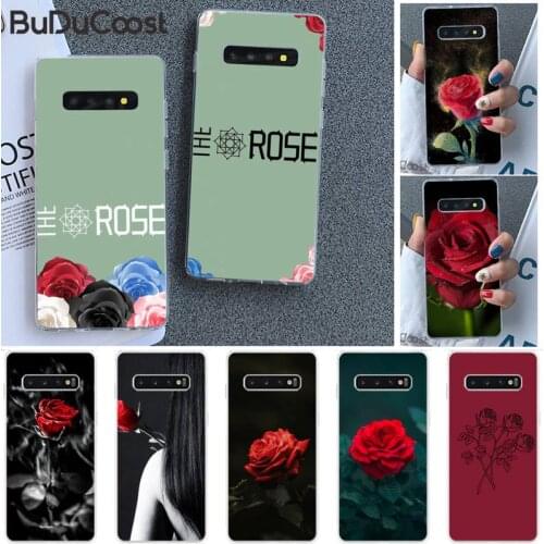 Diseny black Red Rose flower Phone Case for Samsung S20 plus Ultra S6 S7 edge S8 S9 plus S10 5G lite 2020