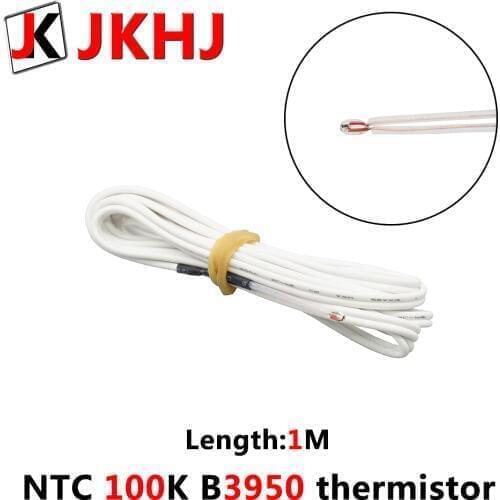 NTC 100K B3950 Thermistor 3D Printer Parts hotend Glass sealed type 1% High accuracy Temperature Sensor for MK8 heated length 1M