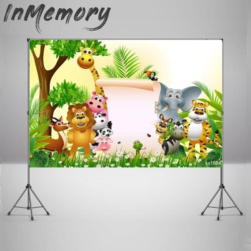 Safari Party Backdrop for Boy 1st Birthday Photography Background Newborn Wild One Cake table Banner Poster Photo Studio Vinyl