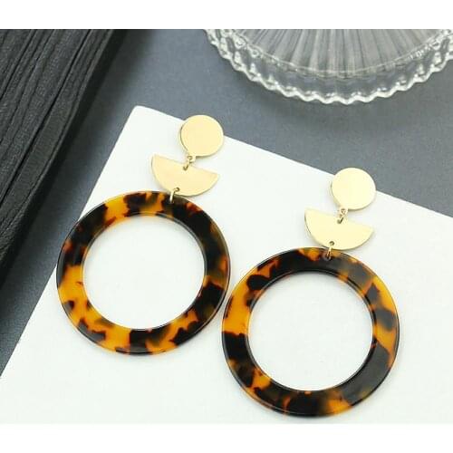 1Pair Earrings Print Elegant Acrylic Women Leopard Drop Earrings for Birthday Party