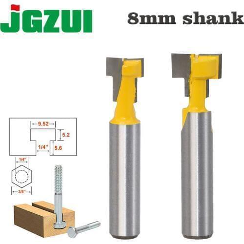 1pc 8mm Shank High Quality T-Slot Cutter Router Bit for 1/4" Hex Bot